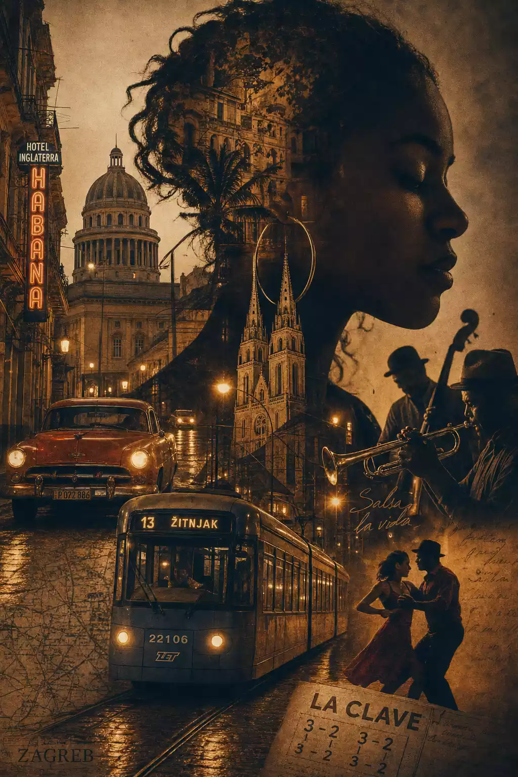 An artistic fusion of Zagreb and Havana,  tram, salsa and the clave rhythm